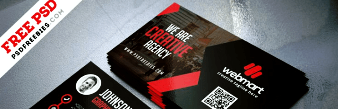 Red and black business card template