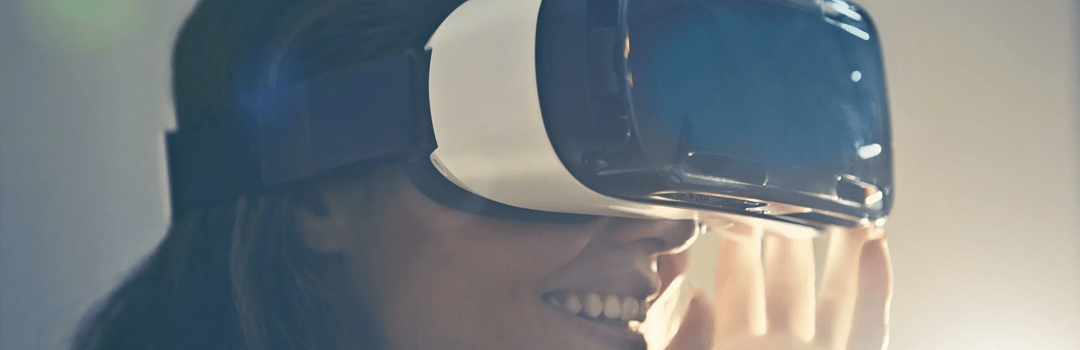 Augmented and Virtual Reality girl vr set